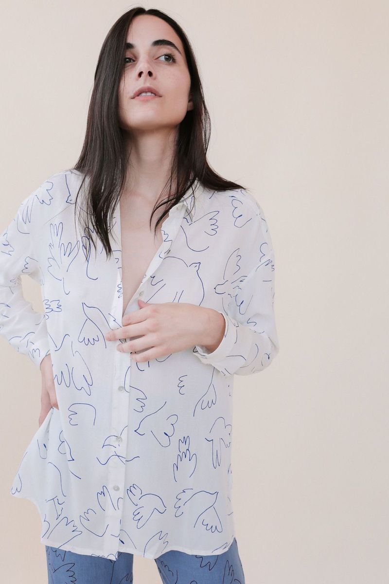 Paloma Wool LEONIDAS SHIRT - Blue Bird Print | Garmentory