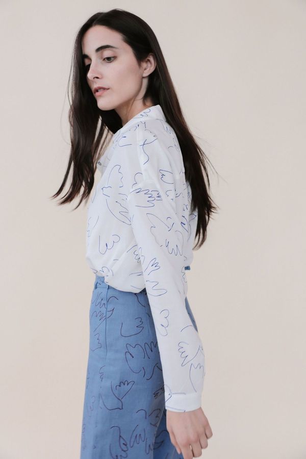 Paloma Wool LEONIDAS SHIRT - Blue Bird Print | Garmentory