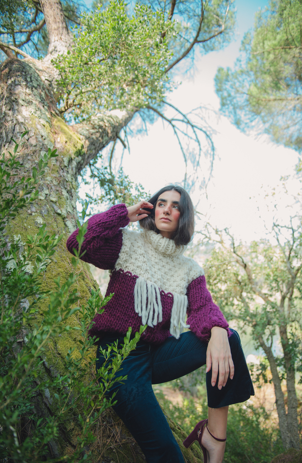 SIZ Rochi Sweater - Bordeaux/Ecru SIZ Rochi Sweater - Bordeaux/Ecru