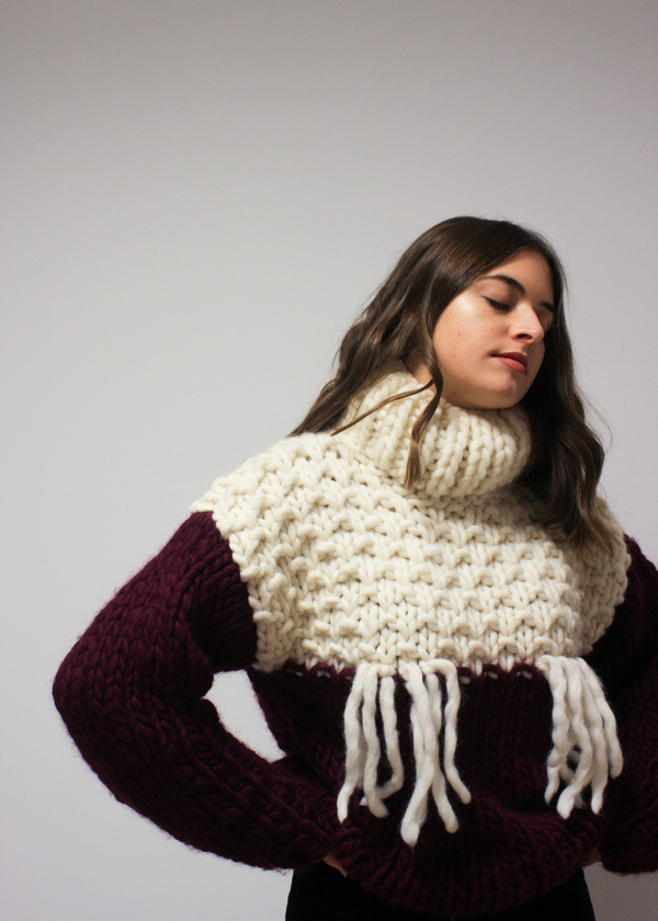 SIZ Rochi Sweater - Bordeaux/Ecru SIZ Rochi Sweater - Bordeaux/Ecru