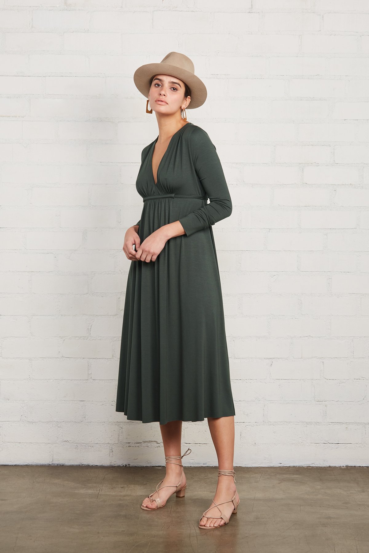 Rachel Pally Long Sleeve Mid-Length Caftan Dress - Juniper | Garmentory