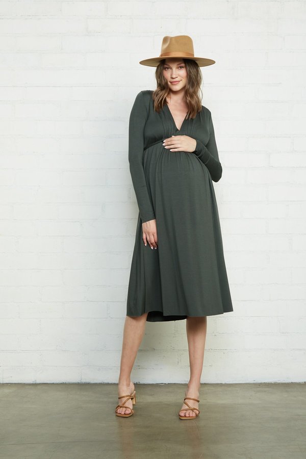 Rachel Pally Long Sleeve Mid-Length Caftan Maternity Dress - Juniper |  Garmentory