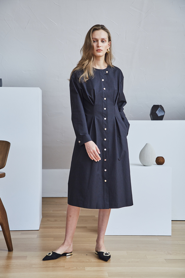 black shirt dress with gold buttons boohoo Women's Plus Gold Button Sleeveless Skater Shirt Dress in Black | Size: 14