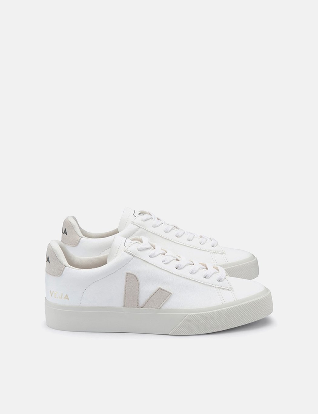 Veja Campo Chrome Free Leather Trainers White/Natural Garmentory