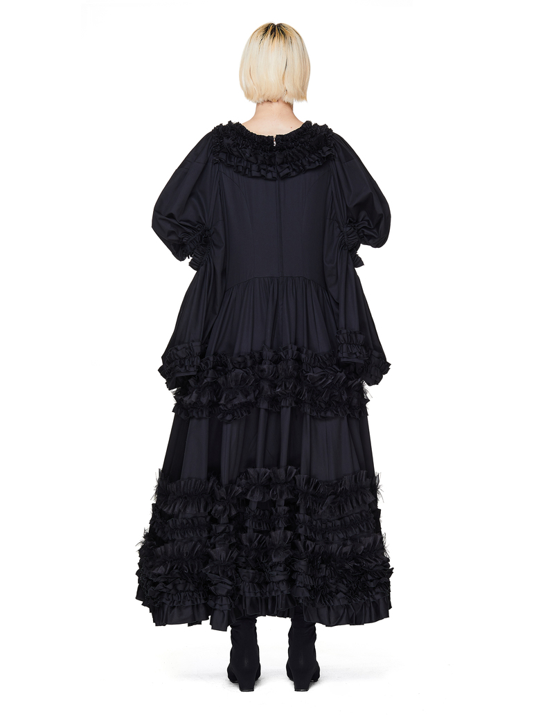 Comme des Garçons Comme des Garcons Black Cotton Ruffled Dress