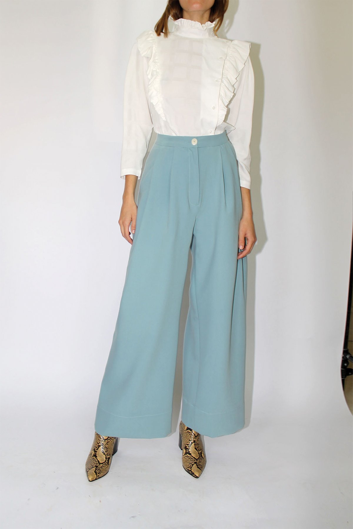Mr. Larkin Babe Wide Pant - Smoke Blue - Image 1 of 3