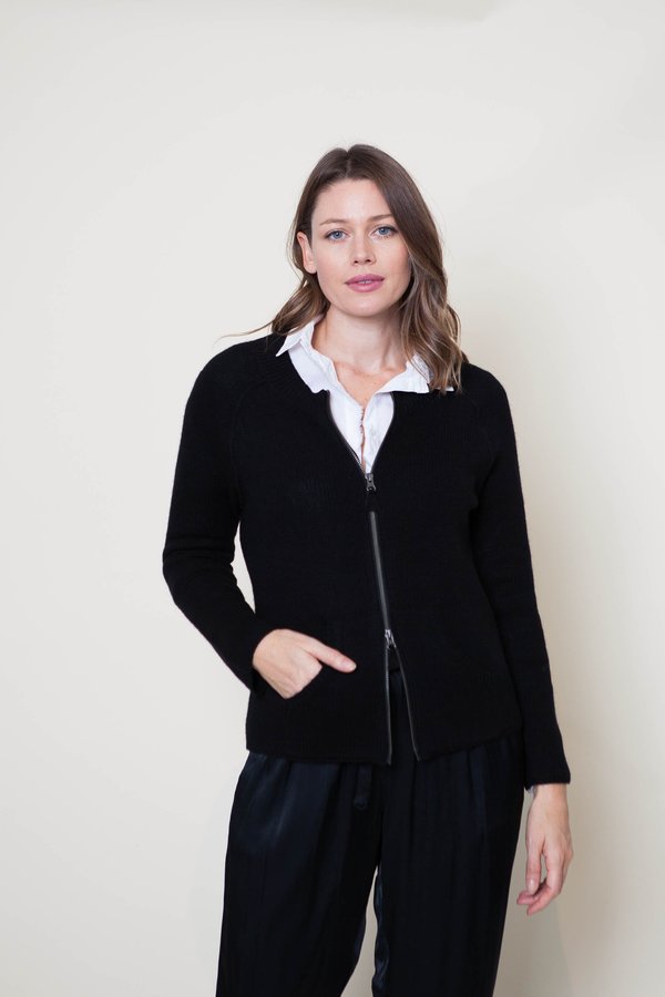 Kristensen du Nord #309 Zippered Cardigan - Black Kristensen du Nord #309 Zippered Cardigan - Black