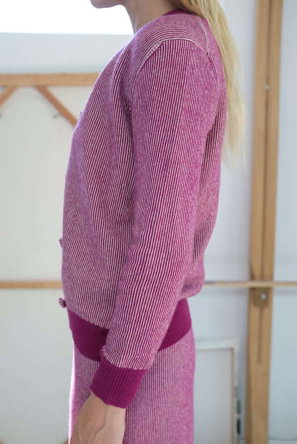 Beklina Cashmere Ribbed Cardigan - Baya/Petal Beklina Cashmere Ribbed Cardigan - Baya/Petal