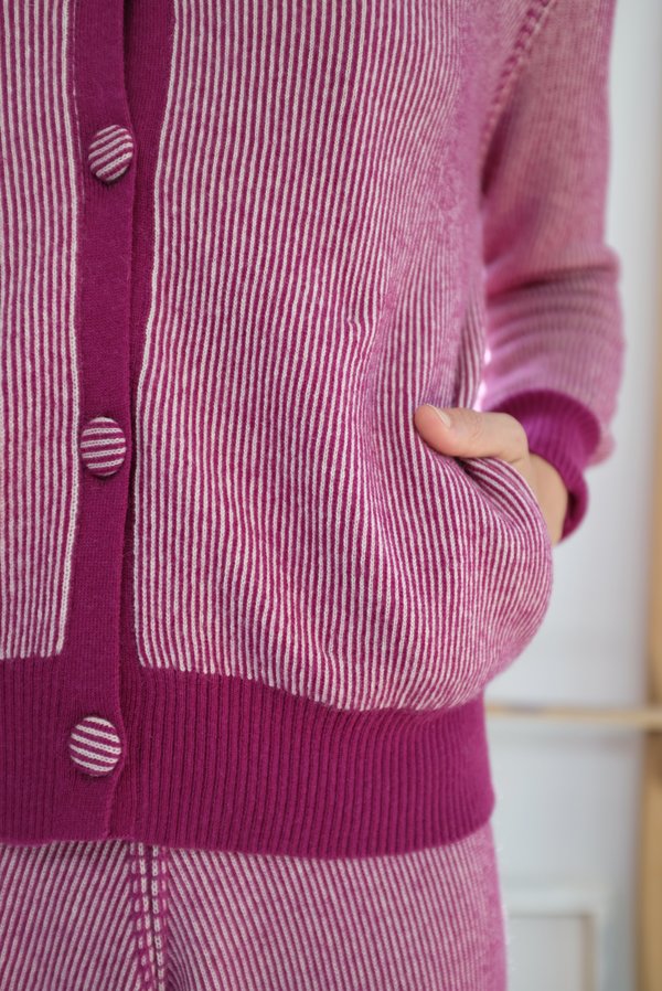 Beklina Cashmere Ribbed Cardigan - Baya/Petal Beklina Cashmere Ribbed Cardigan - Baya/Petal