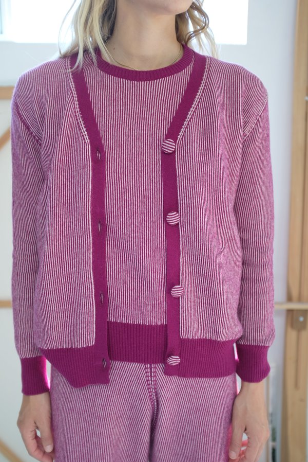 Beklina Cashmere Ribbed Cardigan - Baya/Petal Beklina Cashmere Ribbed Cardigan - Baya/Petal