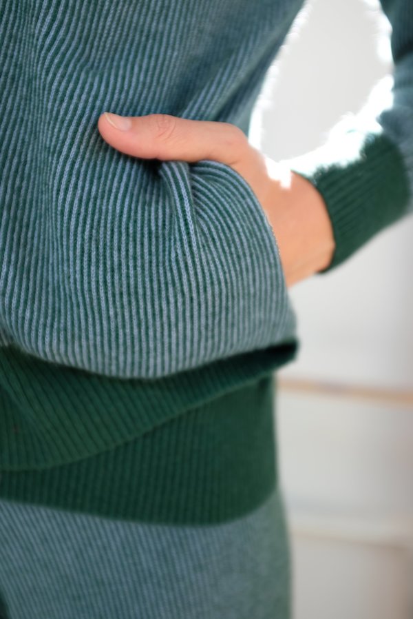 Beklina Cashmere Ribbed Cardigan - Lake Beklina Cashmere Ribbed Cardigan - Lake
