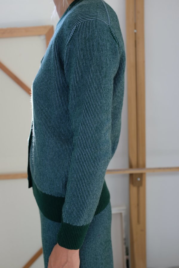 Beklina Cashmere Ribbed Cardigan - Lake Beklina Cashmere Ribbed Cardigan - Lake
