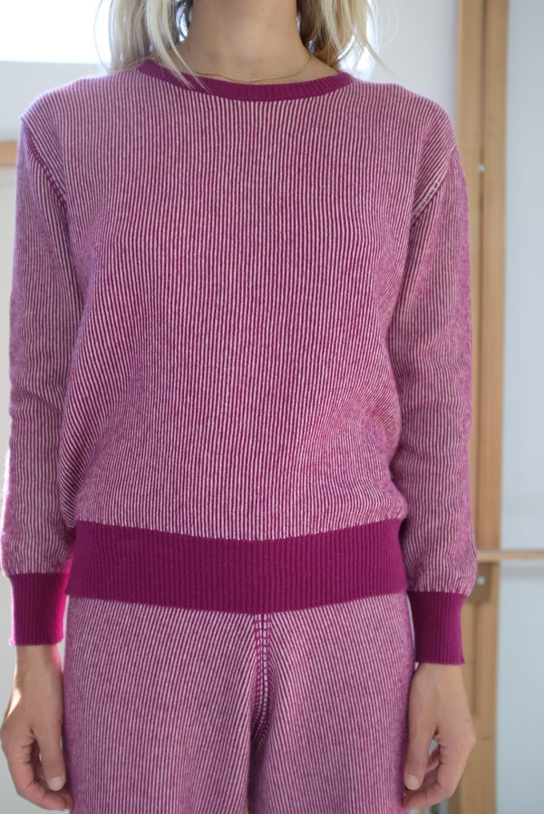 Beklina Cashmere Ribbed Crew Sweater - Baya/Petal Beklina Cashmere Ribbed Crew Sweater - Baya/Petal