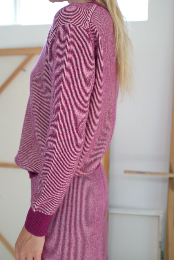 Beklina Cashmere Ribbed Crew Sweater - Baya/Petal Beklina Cashmere Ribbed Crew Sweater - Baya/Petal
