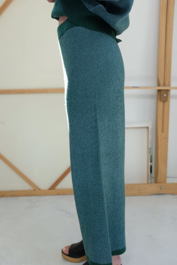 Beklina Cashmere Ribbed Trouser - Lake Beklina Cashmere Ribbed Trouser - Lake