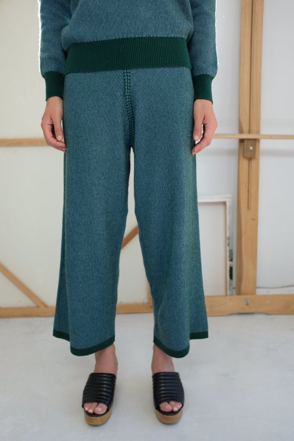 Beklina Cashmere Ribbed Trouser - Lake Beklina Cashmere Ribbed Trouser - Lake