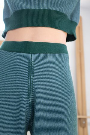 Beklina Cashmere Ribbed Trouser - Lake Beklina Cashmere Ribbed Trouser - Lake