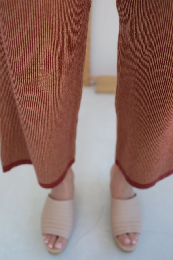 Beklina Cashmere Ribbed Trouser - Rust/Gold Beklina Cashmere Ribbed Trouser - Rust/Gold