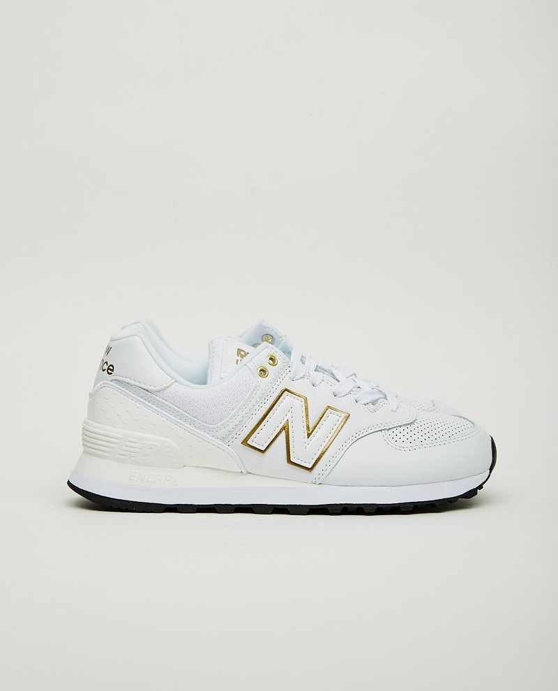 New Balance 574 ホワイト/ゴールド23センチ New Balance 574 Sneaker - WHITE/METALLIC GOLD | Garmentory