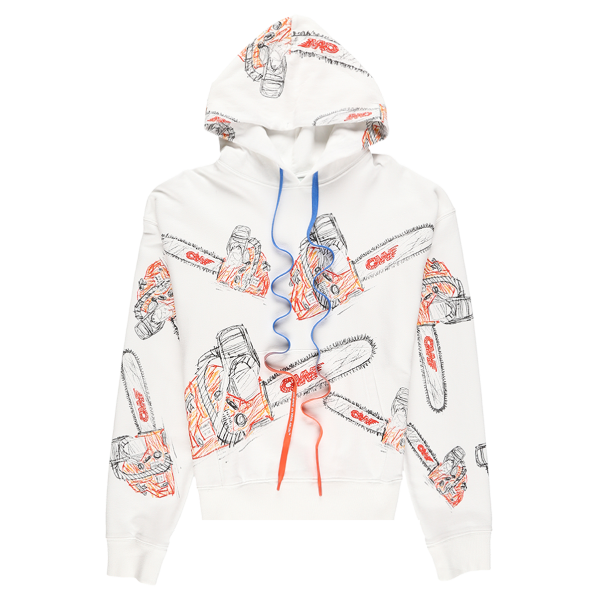 Off-White Chainsaw Oversized Hoodie - White | Garmentory