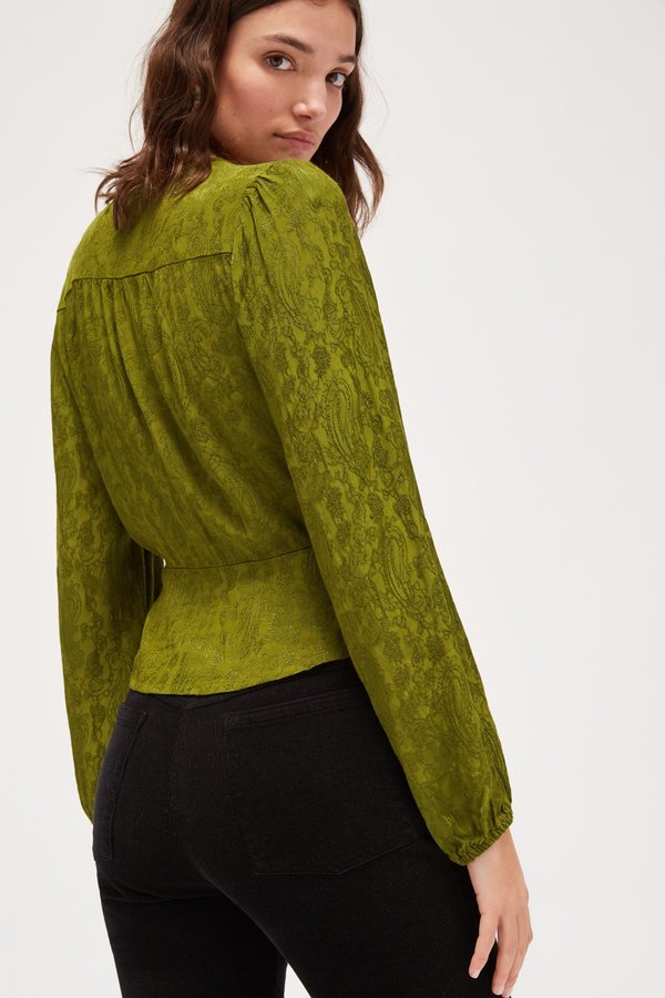 Lacausa Onyx Wrap Top - Moss Lacausa Onyx Wrap Top - Moss