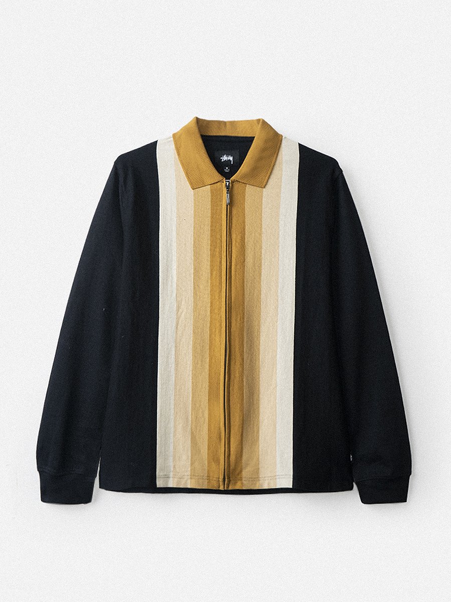 Jacket Stussy Waffle Knit Ls Zip Polo Trefoil Essentials Waffle