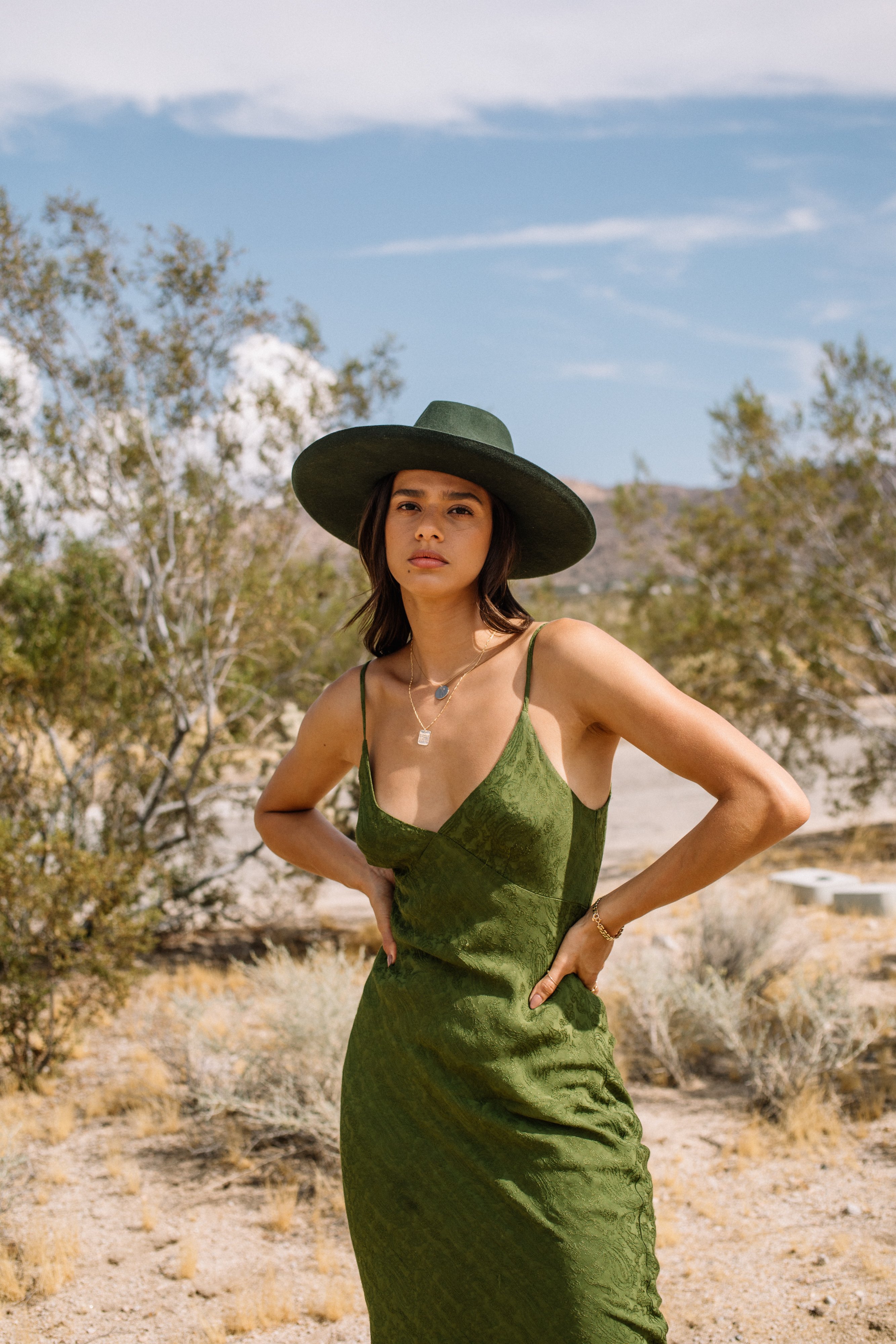 green emerald velvet dress Milla Womens Boudoir Silk Slip Dress