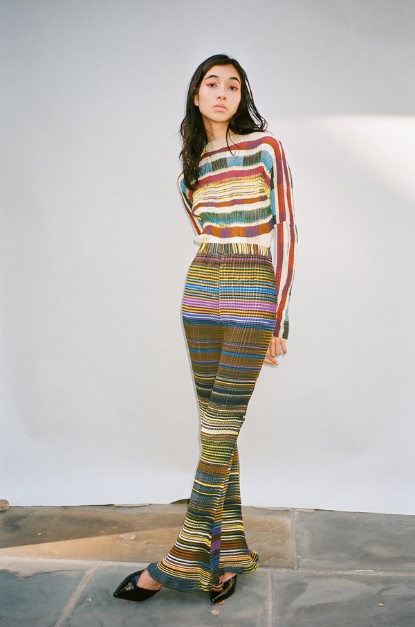 Julia Heuer Rose Stripe Pant | Garmentory