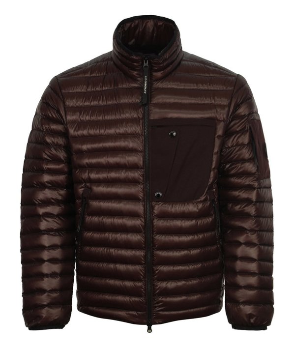 CP Company Quilted Down Lens Funnel Neck Jacket - Maroon CP Company Quilted Down Lens Funnel Neck Jacket - Maroon