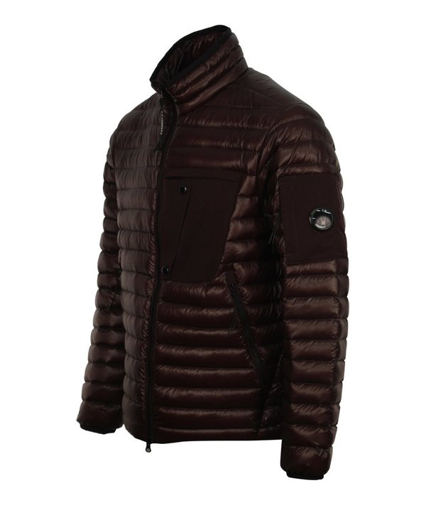CP Company Quilted Down Lens Funnel Neck Jacket - Maroon CP Company Quilted Down Lens Funnel Neck Jacket - Maroon