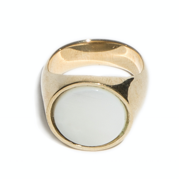 Unisex Tarin Thomas Everett Ring - WHITE MOTHER OF PEARL Unisex Tarin Thomas Everett Ring - WHITE MOTHER OF PEARL