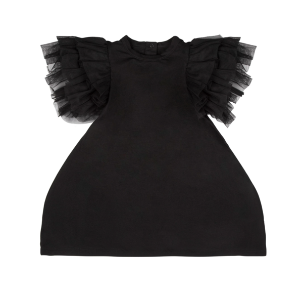 KIDS The Tiny Universe Tiny Wings Dress - BLACK KIDS The Tiny Universe Tiny Wings Dress - BLACK