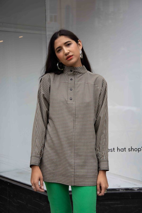Mr. Larkin Rainey Plaid Top - olive/mustard plaid Mr. Larkin Rainey Plaid Top - olive/mustard plaid