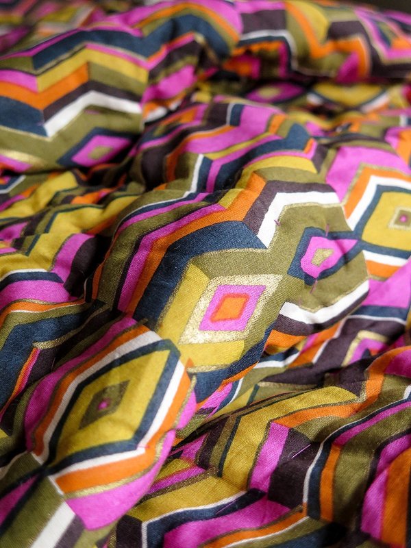 Erica Tanov hand-stitched quilt - echoed zig zag Erica Tanov hand-stitched quilt - echoed zig zag