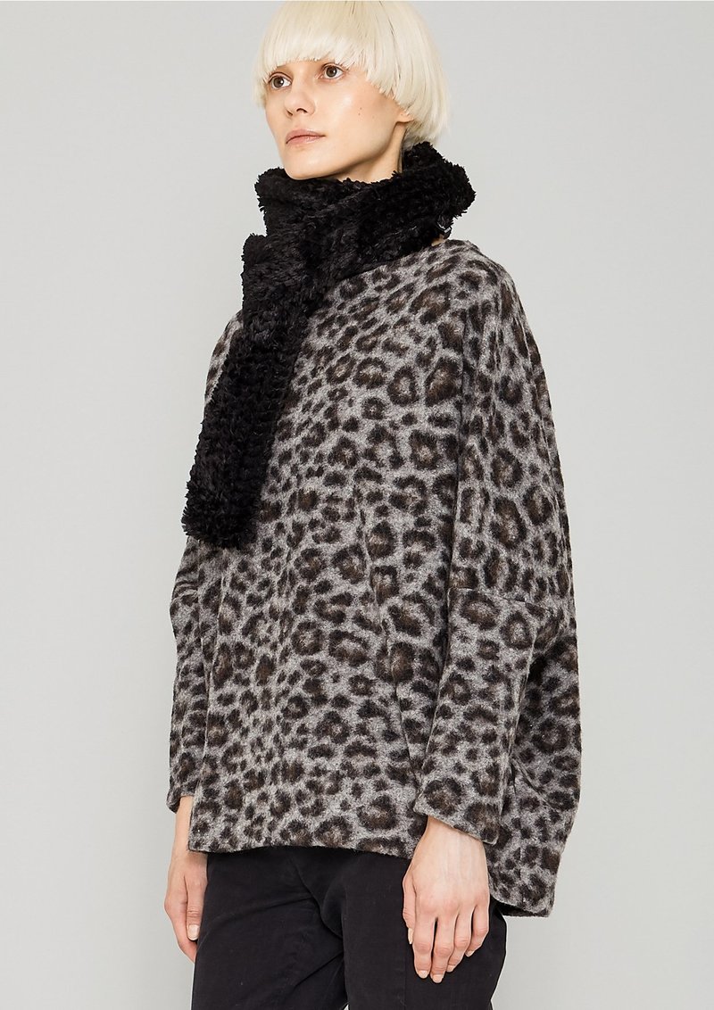 Berenik FAUX RHOMB FUR SCARF - black