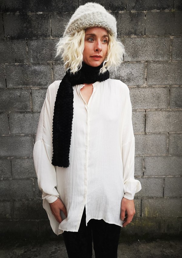 Berenik FAUX RHOMB FUR SCARF - black