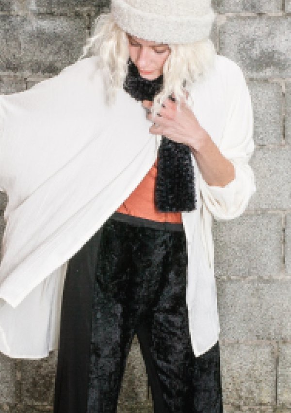 Berenik FAUX RHOMB FUR SCARF - black