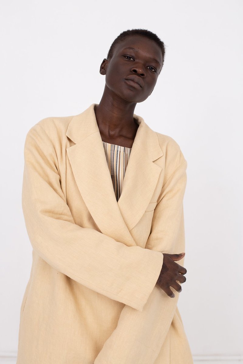 Nehera Jugy Linen Wool Blazer - Egg Shell | Garmentory