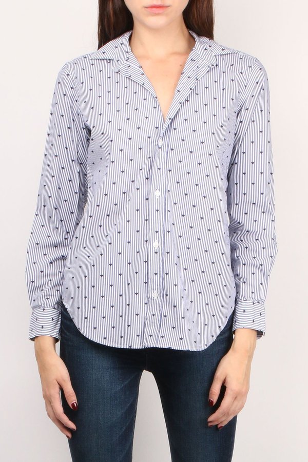 Frank & Eileen Heart Button Down - Blue Stripe/Navy Hearts Frank & Eileen Heart Button Down - Blue Stripe/Navy Hearts
