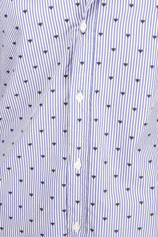 Frank & Eileen Heart Button Down - Blue Stripe/Navy Hearts Frank & Eileen Heart Button Down - Blue Stripe/Navy Hearts