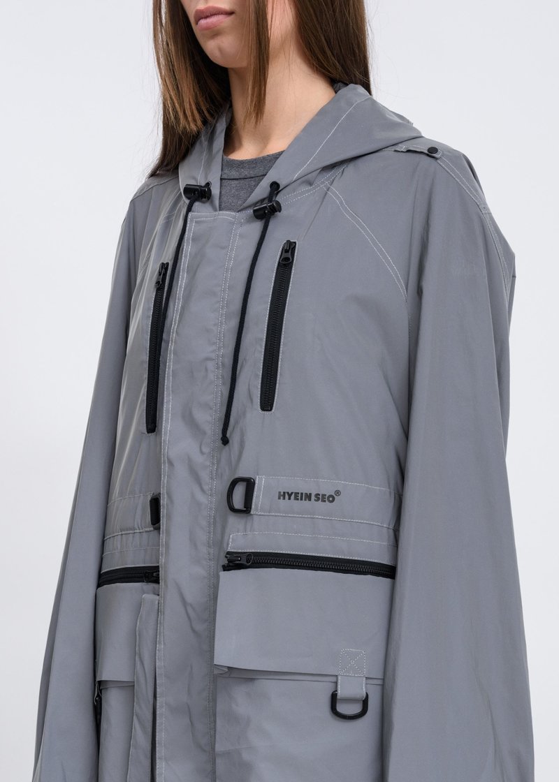 Hyein Seo Reflective Anorak With Detachable Bag - Silver | Garmentory