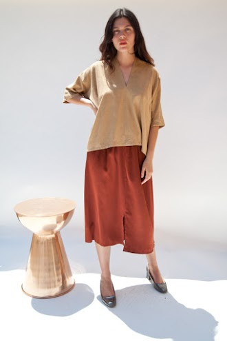 Miranda Bennett Muse Top, Silk Noil in Camel Miranda Bennett Muse Top, Silk Noil in Camel