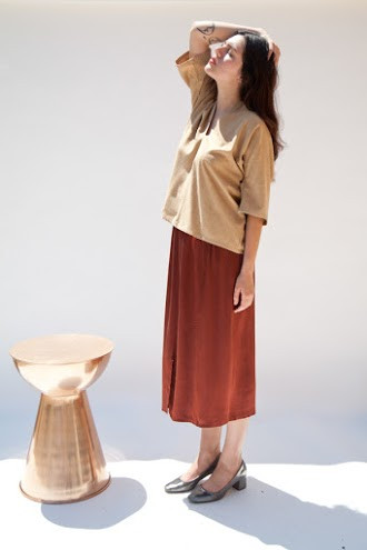 Miranda Bennett Muse Top, Silk Noil in Camel Miranda Bennett Muse Top, Silk Noil in Camel