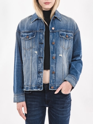 destroyed oversized denim jacket