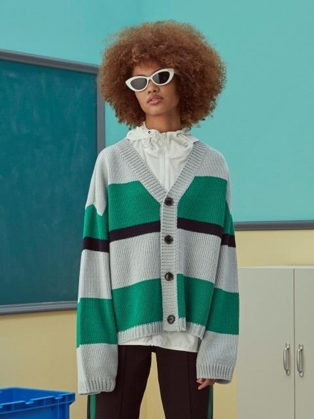 【Trunk project】Cardigan Jacket TRUNK PROJECT Multicolor Cropped Cardigan Jacket - Grey | Garmentory