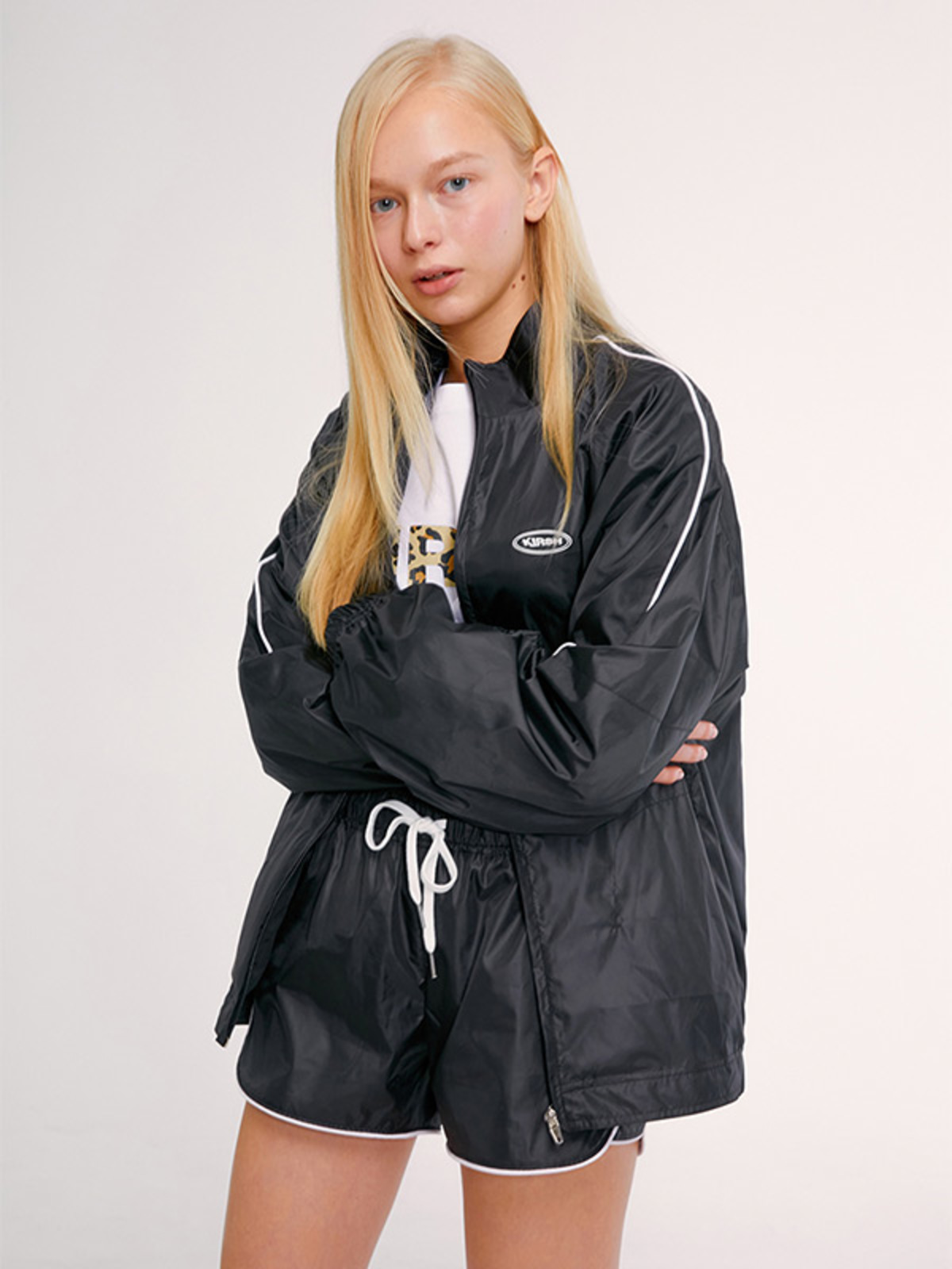 [ KIRSH ]★KIRSH SHIRRING JACKET Kirsh Track Jacket - Black | Garmentory