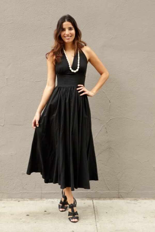 slim fit dress slacks Black Halter Crisscross Cut Out Drape Ruched Slit Dress