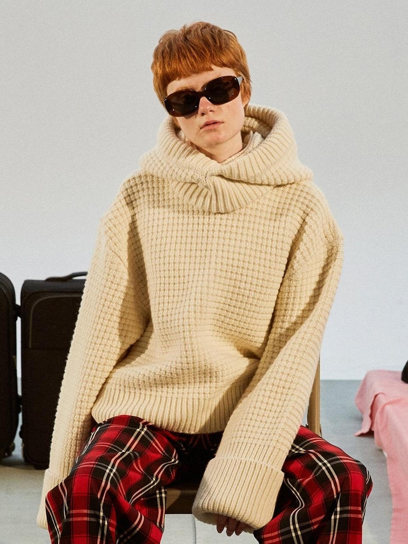 TRUNK PROJECT Waffle Knit Hoodie Set-up - Ivory | Garmentory