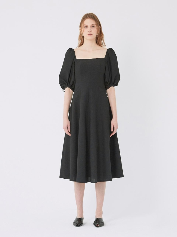 Gabriel Lee Square-Neck Midi Dress - Black | Garmentory