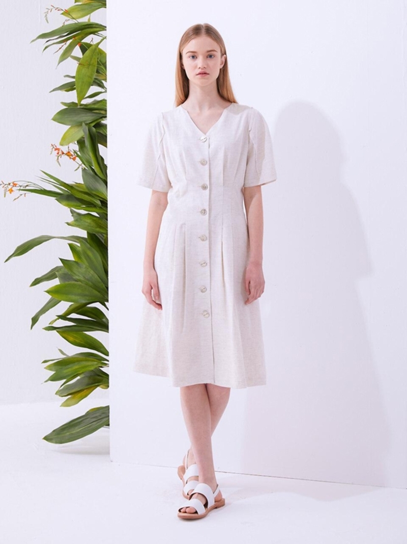 MILLOGREM Amora Dress - Oatmeal | Garmentory